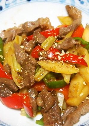 牛肉とじゃがいもの辛味炒め-レシピのメイン写真