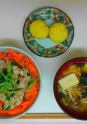 三色丼献立（調理実習２）-レシピのメイン写真