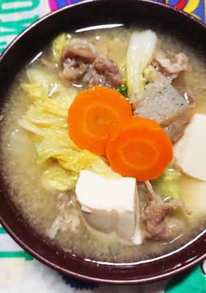 サツマイモの甘みでほっこり☆白菜の豚汁☆-レシピのメイン写真
