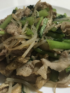 台湾屋台風 豚バラと小松菜の炒め物-レシピのメイン写真
