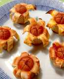 餃子の皮でお花ウインナー＊お弁当にも