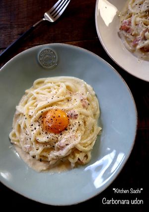 カルボナーラうどん-レシピのメイン写真