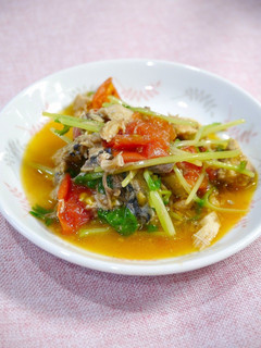 簡単!サバと豆苗のホットサラダ-レシピのメイン写真