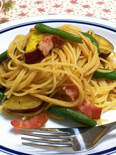 さつま芋とベーコンのバター醤油パスタ-レシピのメイン写真