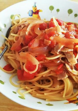 ほんのり和風なワンポットトマトパスタ-レシピのメイン写真