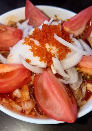 トマトと新玉ねぎのサラダ風ビビン冷麺-レシピのメイン写真
