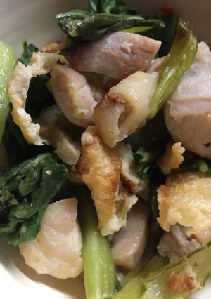 鶏と青梗菜とおあげの出汁炒め-レシピのメイン写真