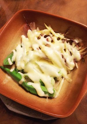 ミョウガとオクラのチーズ焼き♪ૢ-レシピのメイン写真