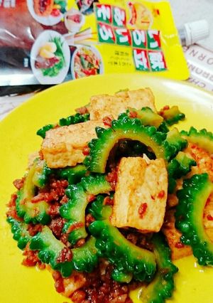 ゴーヤと豆腐の肉味噌炒め-レシピのメイン写真