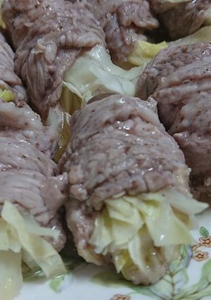 キャベツのポーク巻きの蒸し焼き-レシピのメイン写真