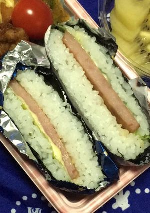 *厚切りハムとレタスのおにぎらず*-レシピのメイン写真