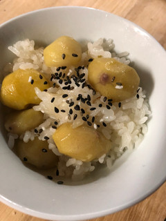 レンジ活用、時短の栗おこわ-レシピのメイン写真
