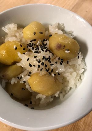 レンジ活用、時短の栗おこわ-レシピのメイン写真
