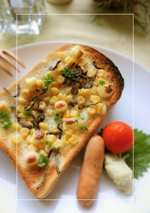 コーンの塩昆布わさびバタートースト-レシピのメイン写真