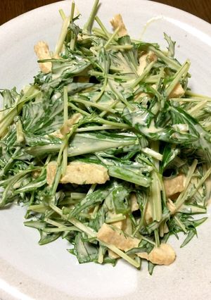 水菜と油揚げの醤油マヨサラダ-レシピのメイン写真