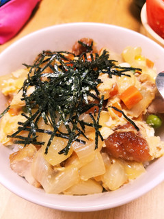 残り物唐揚げで簡単親子丼♪-レシピのメイン写真
