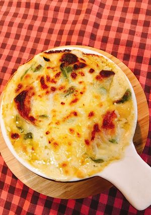 チーズフォンデュの残りでパングラタン♪-レシピのメイン写真