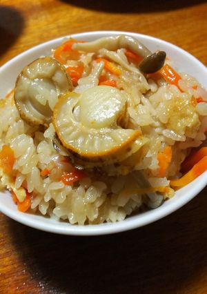きのことベビーホタテの炊き込み御飯-レシピのメイン写真