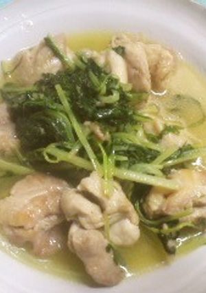 鶏肉と水菜のワサビ炒め煮-レシピのメイン写真
