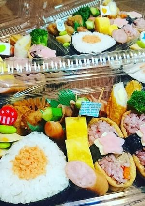 日の丸おにぎりといなり寿司の運動会弁当♡-レシピのメイン写真