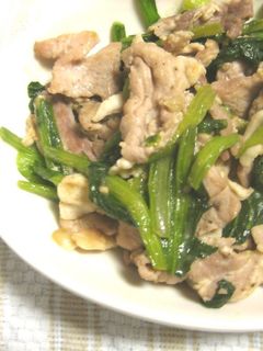 豚肉と小松菜のしょうが炒め-レシピのメイン写真