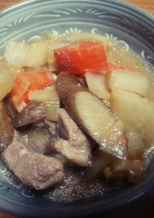 もつ煮込み風★豚肉と根菜の味噌煮-レシピのメイン写真