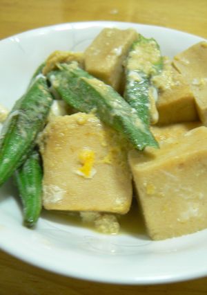 高野豆腐とオクラの卵とじ-レシピのメイン写真