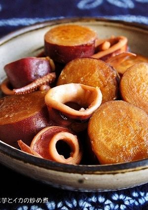 ほっこり美味しい♪さつま芋とイカの炒め煮-レシピのメイン写真