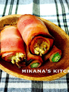 お弁当に☆オクラとえのきのベーコン巻き☆-レシピのメイン写真