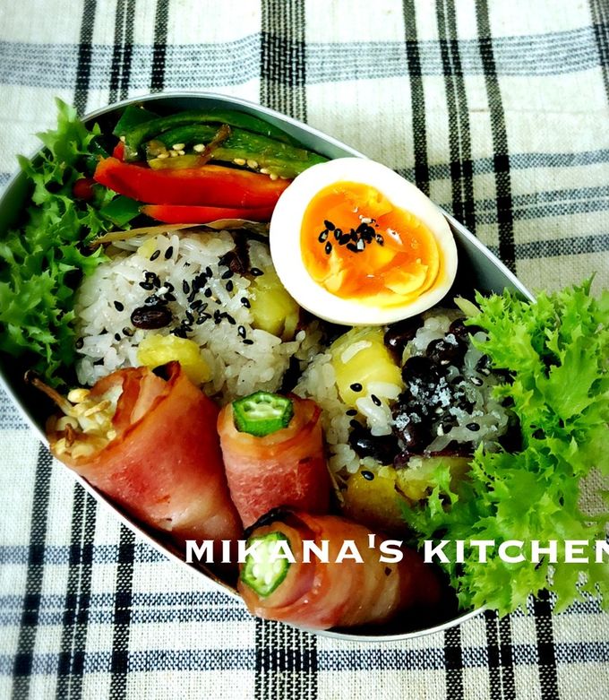 さつまいもおこわとベーコン巻き弁当♪♪-レシピのメイン写真