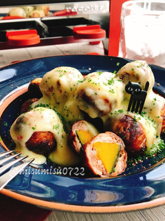 南瓜の肉巻きにラクレットチーズ(動画有)-レシピのメイン写真