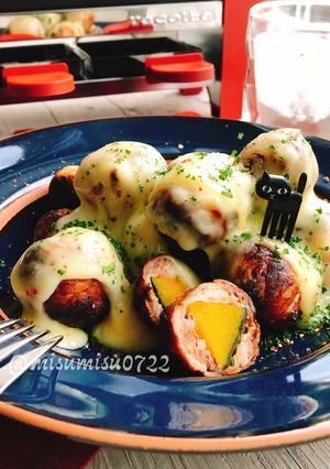 南瓜の肉巻きにラクレットチーズ(動画有)-レシピのメイン写真