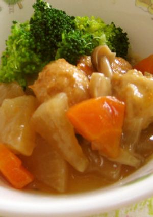 肉団子入り秋の野山煮【保育園給食】-レシピのメイン写真
