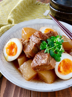 圧力鍋で☆豚の角煮（豚バラ大根味付き卵）-レシピのメイン写真