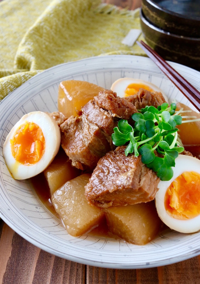 圧力鍋で☆豚の角煮（豚バラ大根味付き卵）-レシピのメイン写真