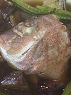 簡単美味・真鯛頭と茄子の揚げびたし-レシピのメイン写真