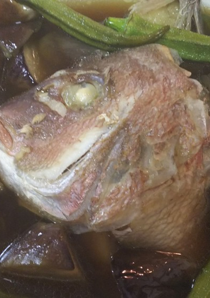 簡単美味・真鯛頭と茄子の揚げびたし-レシピのメイン写真