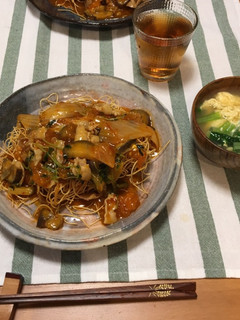 豚キムチ餡掛けかたやきそば-レシピのメイン写真