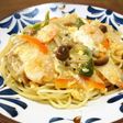 野菜たっぷり♪中華風卵餡掛けパスタ