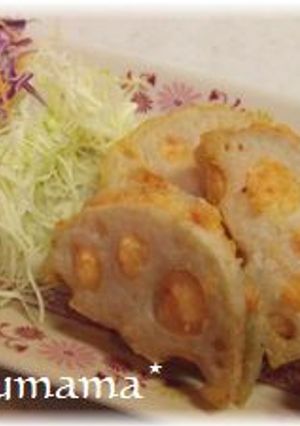 ＊＊レンコンのエビはさみ揚げ＊＊-レシピのメイン写真