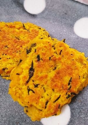 離乳食中期～完了♪カボチャ×ひじきバーグ-レシピのメイン写真