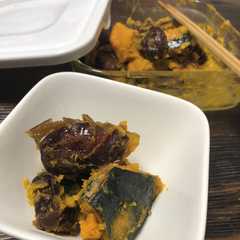【レンジ】南瓜とデーツのホクホク煮-レシピのメイン写真