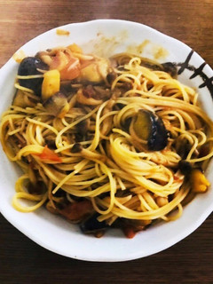 ナスとトマトときのこパスタ-レシピのメイン写真
