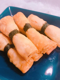 簡単おつまみ!明太子くるくる揚げ-レシピのメイン写真