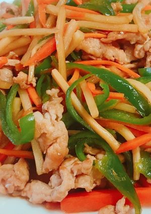 合わせ調味料で！人参入りの青椒肉絲2-レシピのメイン写真