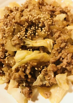 豚肉ミンチ＆キャベツの３品目甘辛みそ炒め-レシピのメイン写真