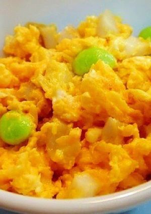 枝豆と竹輪のオイ卵とじ【ビールに合う】-レシピのメイン写真