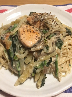 秋を感じる☆秋鮭のすだちクリームパスタ-レシピのメイン写真