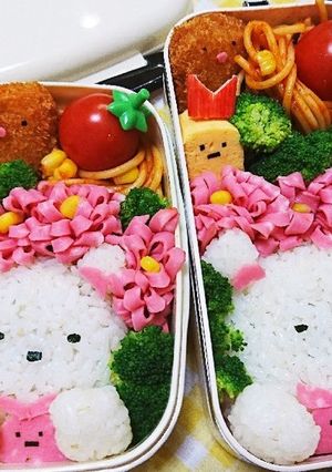 すみっこぐらし☆ハムのお花畑弁当-レシピのメイン写真