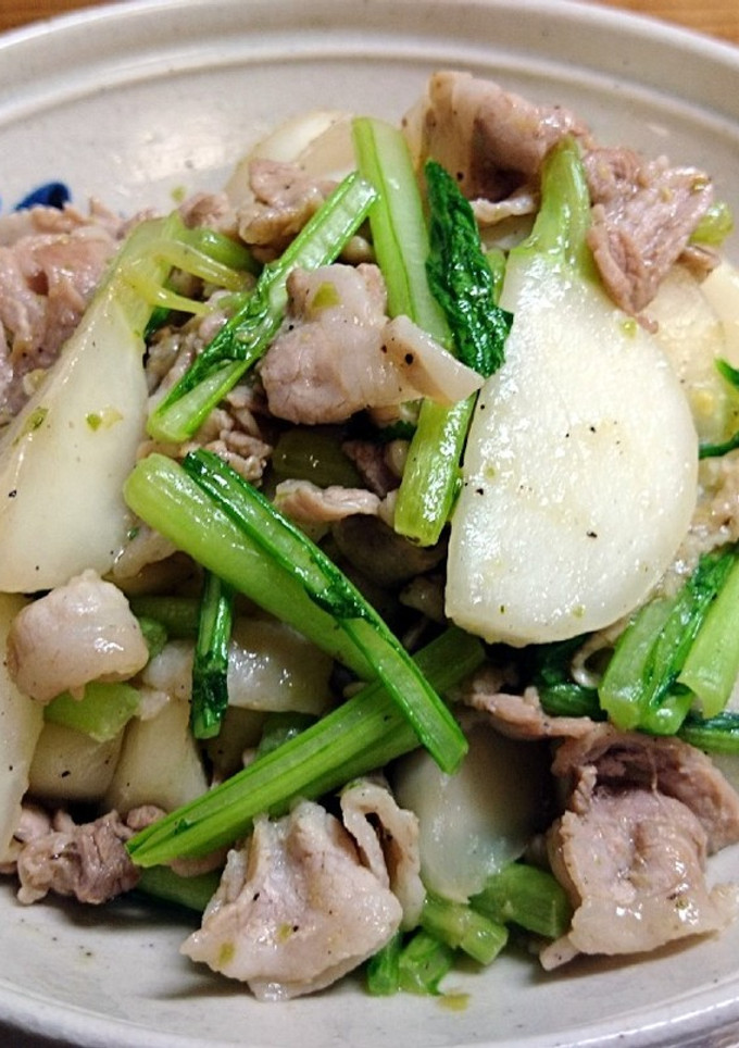 豚肉とかぶのゆず胡椒炒め-レシピのメイン写真